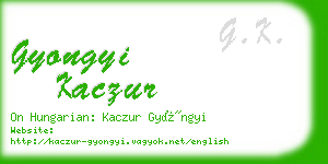 gyongyi kaczur business card